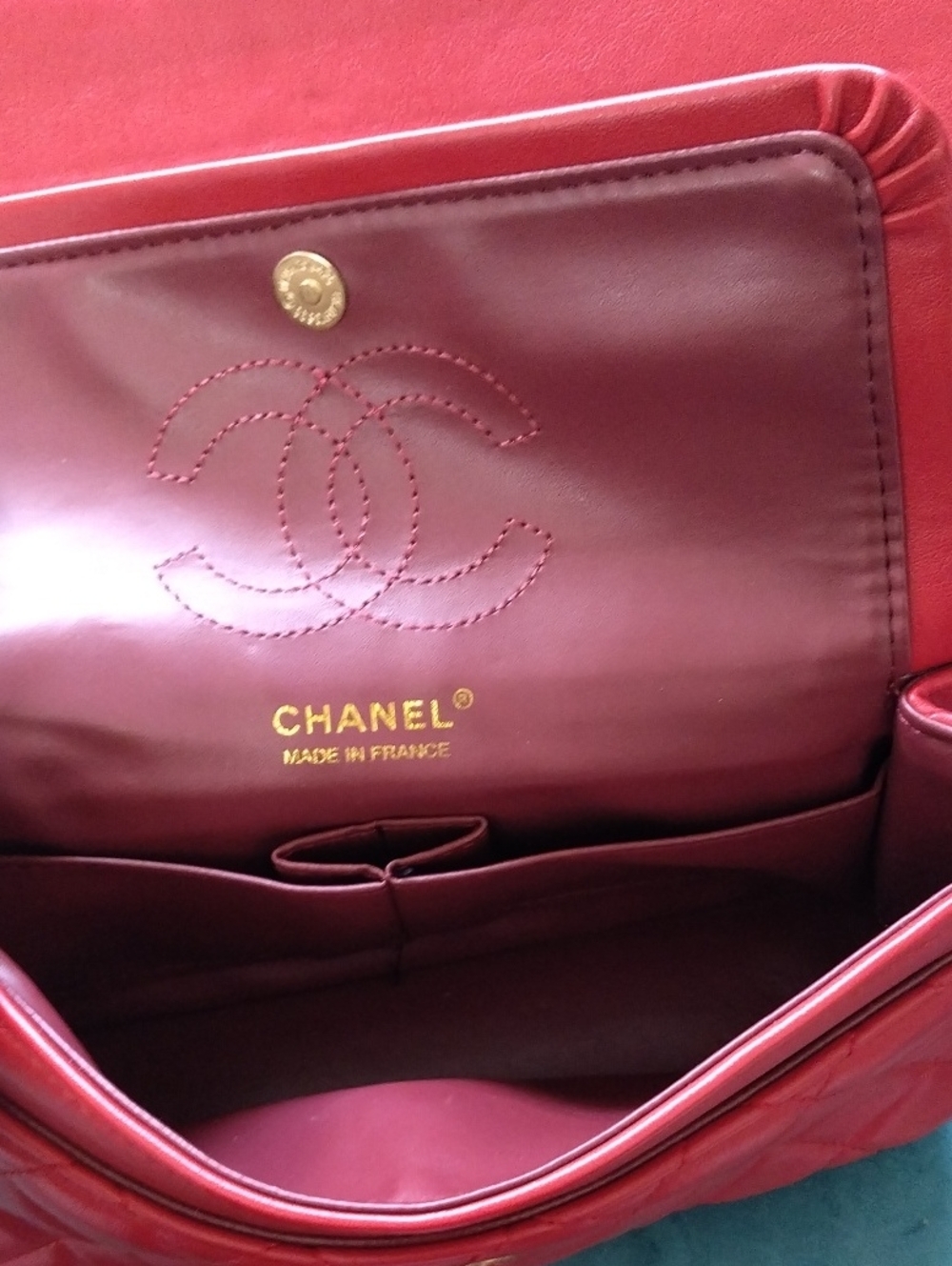 Red Leather Handbag - Picture 7 of 15
